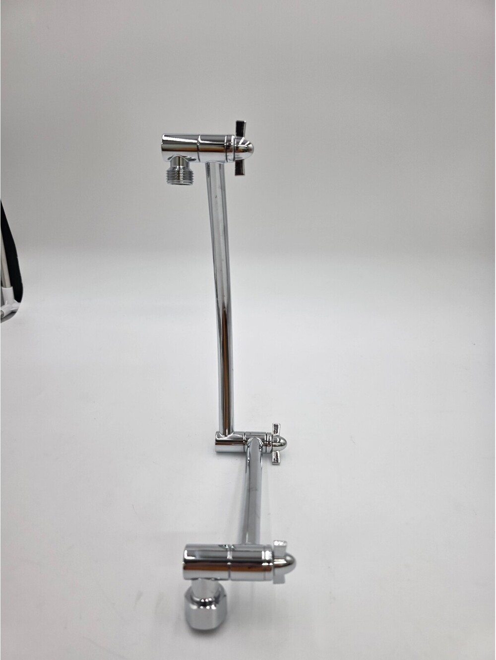 Chrome 3 Way Shower Head Manifold Diverter Adjustable Swivel Arm Assembly
